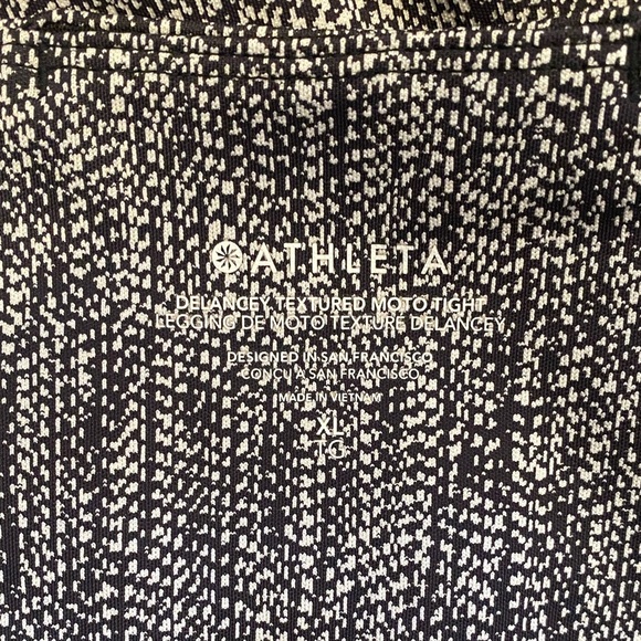 ATHLETA DELANCEY TEXTURED MOTO TIGHT LEGGINGS size XL - Picture 2 of 8